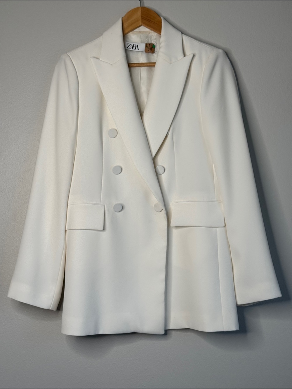 Zara Double Breasted Blazer Pockets Size Medium